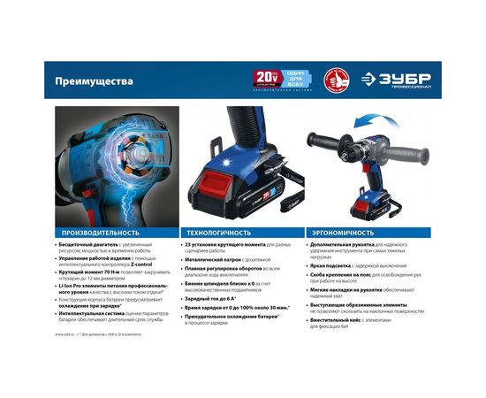 Бесщеточная дрель-шуруповерт ЗУБР Профессионал DB-201-22 – изображение 9