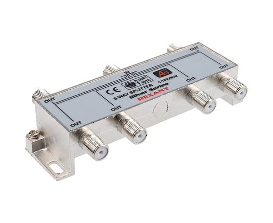 Делитель REXANT ТВ краб x 6 + 7шт. F BOX 5-1000 МГц Silver 05-6104 