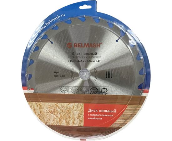 Диск пильный по дереву (315x3.4/2.2x32/30 мм; 24T) Белмаш RD128A 