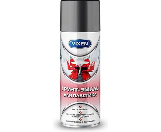 Грунт-эмаль Vixen для пластика, графит матовый RAL 7024, аэрозоль 520 мл VX-50101 