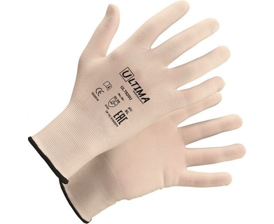 Нейлоновые перчатки без покрытия ULTIMA бел ULT620U/L 