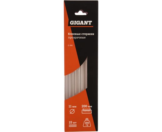 Стержни клеевые (15 шт; 11x200 мм; прозрачные; 300 гр) Gigant G-841 (Россия) 