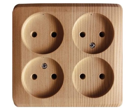 Розетка Schneider Electric 4-м ОП Этюд 16А IP20 без заземления, сосна SchE PA16-205D 293413 