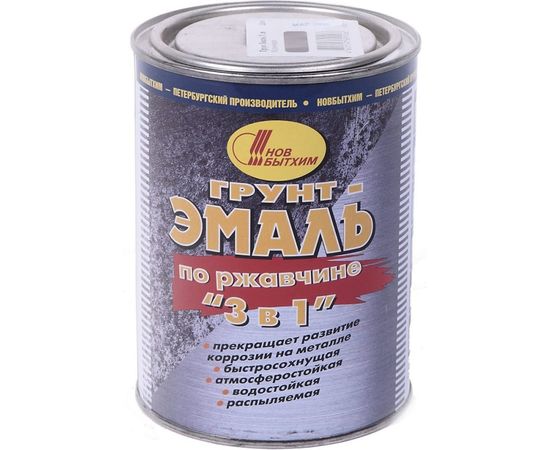 Грунт-эмаль по ржавчине 3в1 НОВБЫТХИМ красная 3 л 1/6 16438 