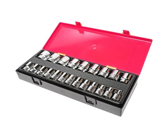Набор двенадцатигранных торцевых головок 1/2 08-32мм в кейсе 22шт JTC-K4222:4753 