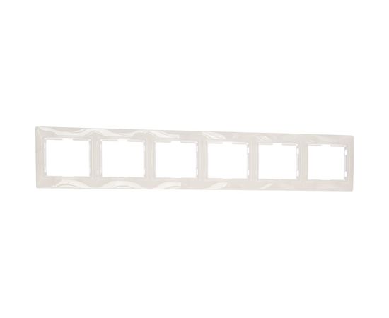 Рамка UNIVersal Севиль 6-ти местная, горизонтальная, белая 1043 