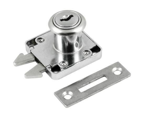 Мебельный замок НОРА-М 6202-22 мм хром 8493 