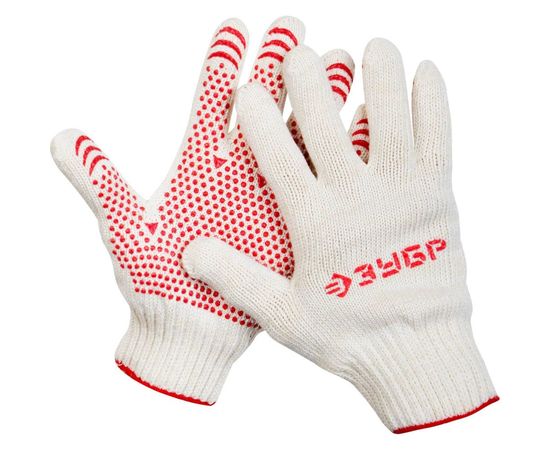 Перчатки хлопчатобумажные 7 класс защиты от скольжения (размер L-XL) Мастер Зубр 11456-XL 