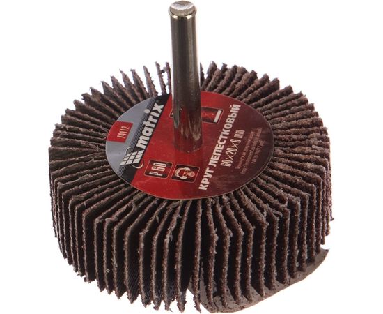 Круг лепестковый (P60; 60x20x6 мм) для дрели MATRIX 74112 