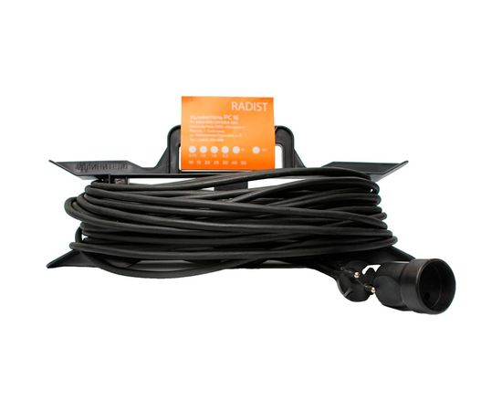 Удлинитель Радист РС16 рамка 6А 1 гнездо 2*0,75 30м чёрный 105 