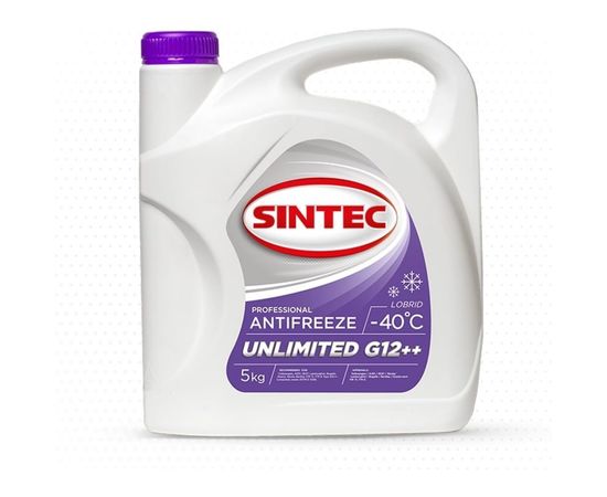 Антифриз Sintec 5 л, UNLIMITED G12++, фиолетовый, 803584 