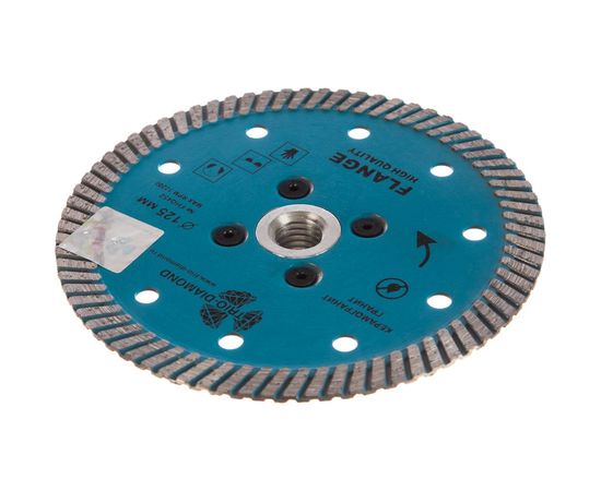 Диск алмазный отрезной Турбо с фланцем Grand hot press (125 мм; М14) TRIO-DIAMOND FHQ452 – изображение 2