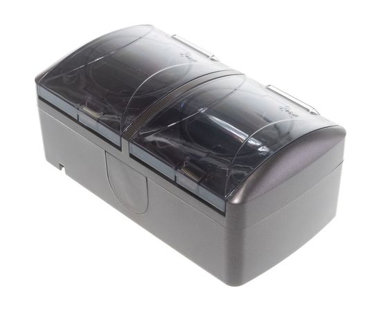 Двойная розетка TDM 2П+3 открытой установки IP54 16А с прозрачной крышкой шоколад Селигер SQ1818-0209 – изображение 6