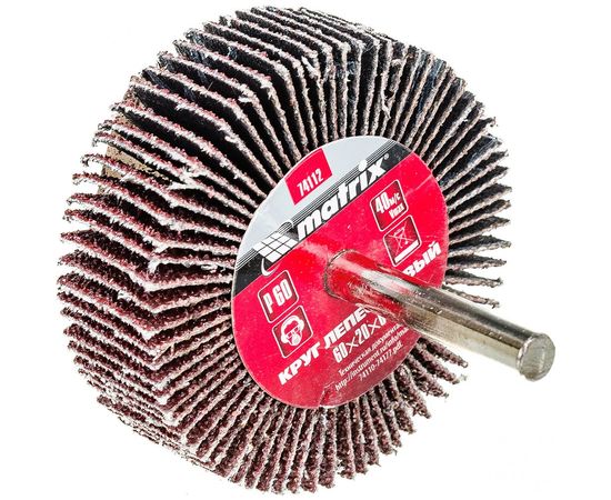 Круг лепестковый (P60; 60x20x6 мм) для дрели MATRIX 74112 – изображение 3