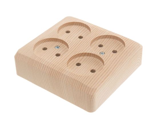 Розетка Schneider Electric 4-м ОП Этюд 16А IP20 без заземления, сосна SchE PA16-205D 293413 – изображение 4