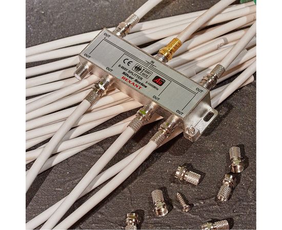 Делитель REXANT ТВ краб x 6 + 7шт. F BOX 5-1000 МГц Silver 05-6104 – изображение 9