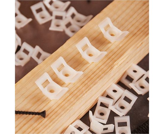 Площадка для крепления стяжки REXANT ПС-2 29x15 мм, белая, упаковка 100 шт. 07-2104 – изображение 2