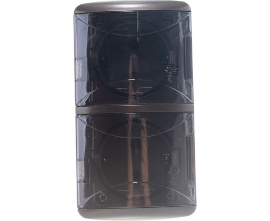 Двойная розетка TDM 2П+3 открытой установки IP54 16А с прозрачной крышкой шоколад Селигер SQ1818-0209 – изображение 4