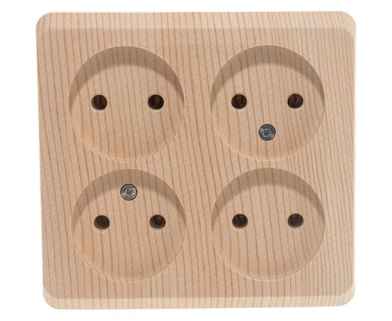 Розетка Schneider Electric 4-м ОП Этюд 16А IP20 без заземления, сосна SchE PA16-205D 293413 – изображение 2