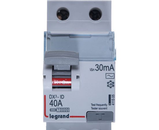 Выключатель дифференциального тока Legrand DX3 2П 40А 30мА-AC 411505 – изображение 6