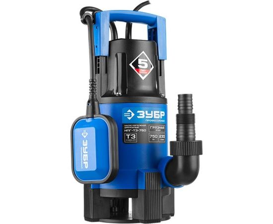 Дренажный насос ЗУБР Профессионал 750 Вт для грязной воды НПГ-Т3-750 