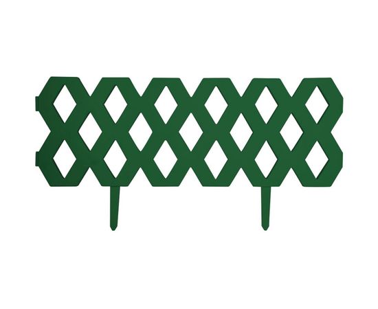 Гибкий декоративный забор Park Ромб L=1.2 м, H=22 см, 2 шт. по 60 см и 4 ножки, темно-зеленый 999137 