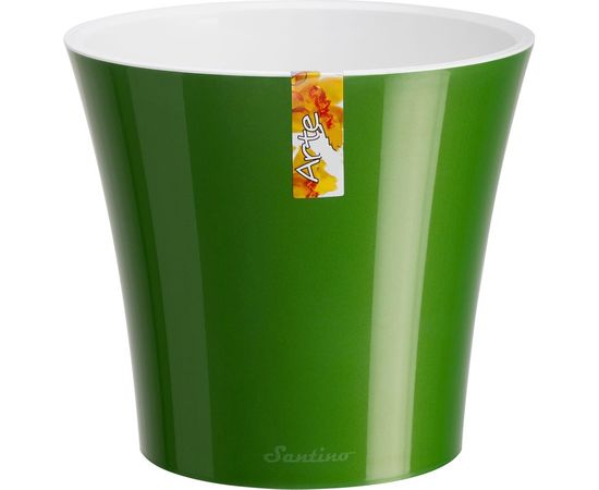 Горшок SANTINO АРТЕ 2 л, 15х15 см, зелёное золото/белый 049100 