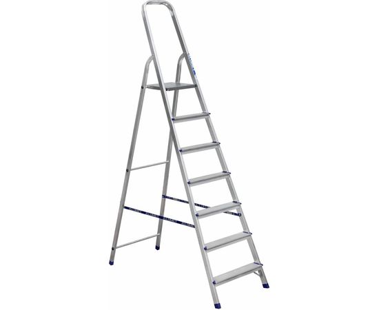 Алюминиевая лестница-стремянка Алюмет матовая, 7 ступеней Ам707 