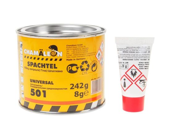 Универсальная шпатлевка CHAMAELEON среднезернистая вкл.отвердитель 0,250кг 15012 