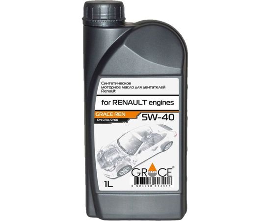 Масло моторное синтетическое GRACE REN 5W-40 1 л 
