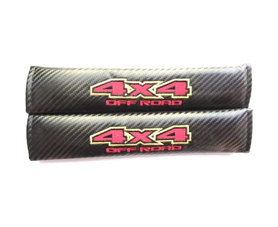 Накладка на ремень безопасности МАШИНОКОМ 4X4, ткань, вышивка, 2 шт. NRB047 