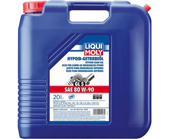 Минеральное трансмиссионное масло LIQUI MOLY Hypoid-Getriebeoil 80W-90 GL-5 20л 1048 