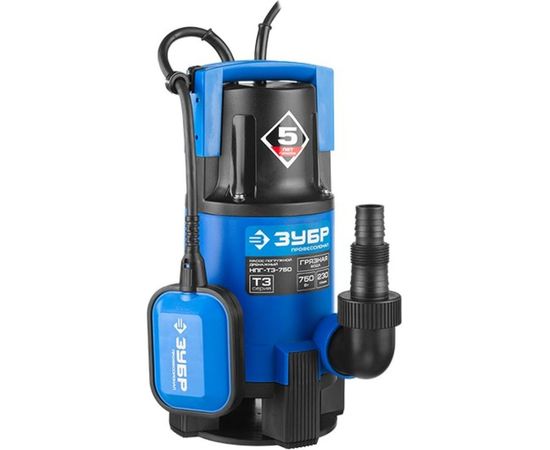 Дренажный насос ЗУБР Профессионал 750 Вт для грязной воды НПГ-Т3-750 – изображение 13