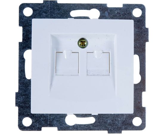 Телефонная розетка GUSI ELECTRIC Bravo RJ12, двойная, СУ, белый С10Т2-001 