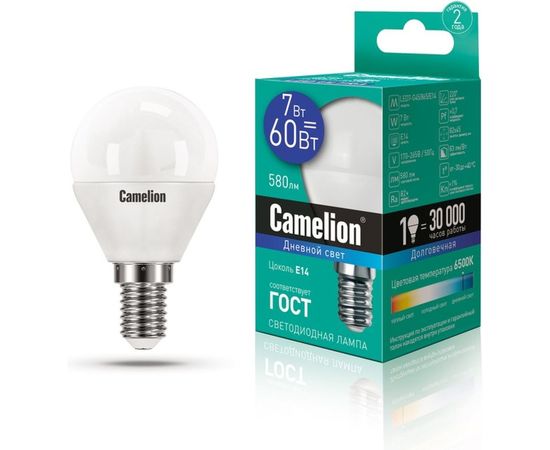 Светодиодная лампа Camelion LED7-G45/865/E14 7Вт 220В 12646 