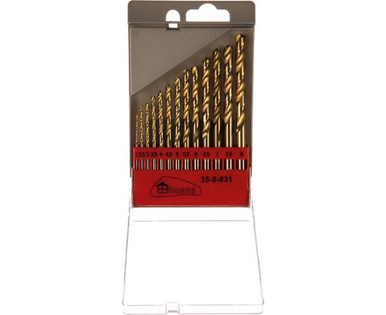 Набор сверл по металлу 2-8 мм с покрытием из нитрида титана, 13шт. Hobbi 35-0-031 – изображение 2