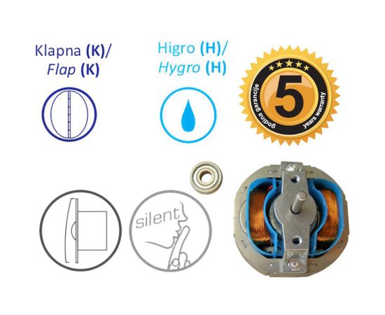 Вентилятор MTG A100XS-H гигротаймер + клапан 29505B – изображение 2