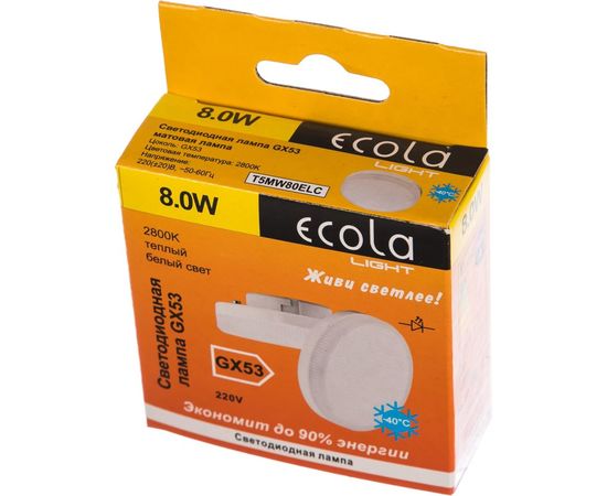 Светодиодная лампа Ecola Light GX53 LED 8,0W Tablet 220V 2800K 27x75 матовое стекло 30000h T5MW80ELC – изображение 2