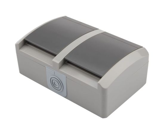 Двойная накладная розетка KRANZ горизонтальный блок с/з IP54 16А серая KR-78-0613 – изображение 7