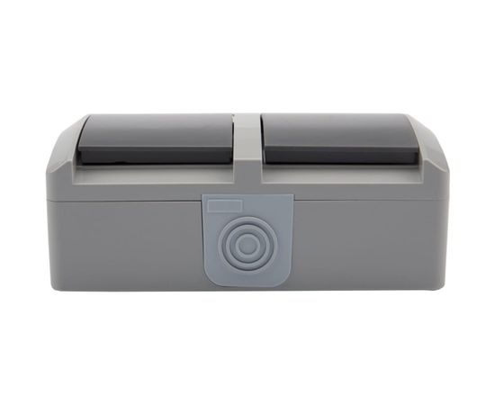 Двойная накладная розетка KRANZ горизонтальный блок с/з IP54 16А серая KR-78-0613 – изображение 6