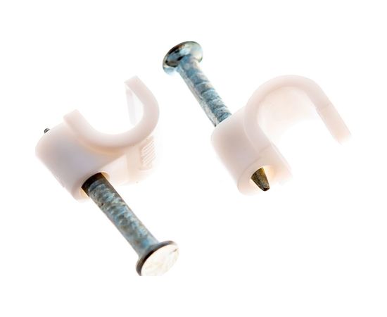 Круглый крепеж кабеля REXANT 4 мм, белый 50шт 07-4004 