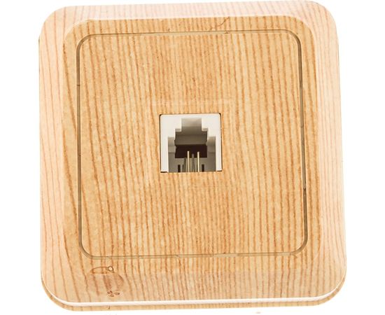 Розетка открытой установки TФ RJ-11 IP20, сосна TDM Ладога SQ1801-0057 
