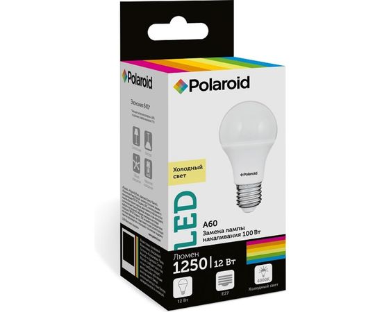 Светодиодная лампа Polaroid 220V A60 12W 4000K E27 1250lm PL-A60120274 