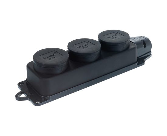 Тройная розетка наружной установки 101 с заглушками 2Р+РЕ 1х16А 220-240V 106-0400-0101 