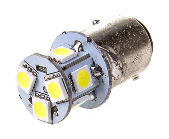 Автолампа диод S25 24V 8 SMD диодов BAY15d 2-контурная белая SKYWAY S08202011 