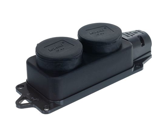 Двойная розетка наружной установки LEZARD 110 с заглушками 2Р+РЕ 1х16А 220-240V 106-0400-0110 