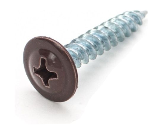 Саморезы с пресс-шайбой Госкреп 4,2х25мм коричневые RAL8017 20 шт., подвес 1-0017400 