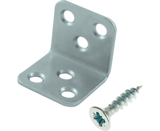Мебельный уголок Tech-Krep оцинкованный 30х30х40х2,0 мм с шурупом 2 шт - пакет 110082 