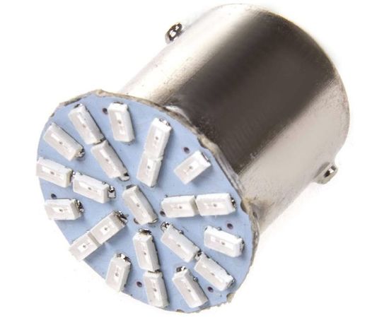 Автолампа диод S25 P21W 24V 22 SMD диода BA15s 1-контурная красная SKYWAY S08202031 