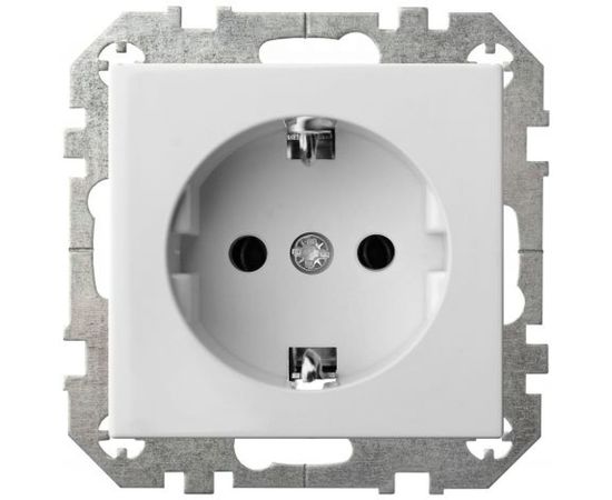 Розетка с заземлением LIREGUS Эпсилон IKL 16-404-01 E/B белая без рамки 28-016 